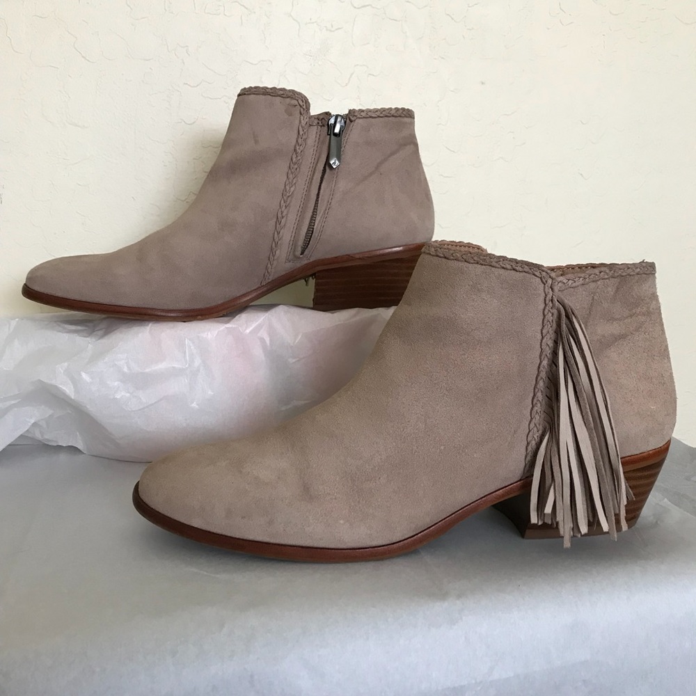 Booties. Sam Edelman Paige. Leather. Putty. 8 1/2